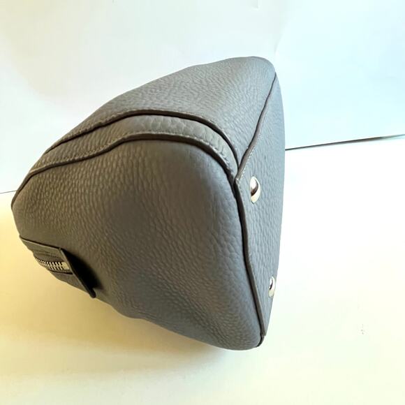 COACH Boston Style Satchel, Gray Pebble Leather Tote - Picture 11 of 13